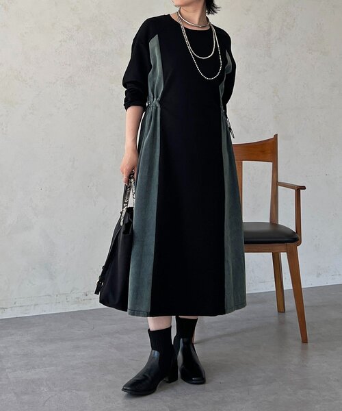 un dix cors（アンディコール）の「デニム切替ワンピース（ワンピース・レディース・ネイビー/グレー/ブラック・FREE）」の21枚目の写真