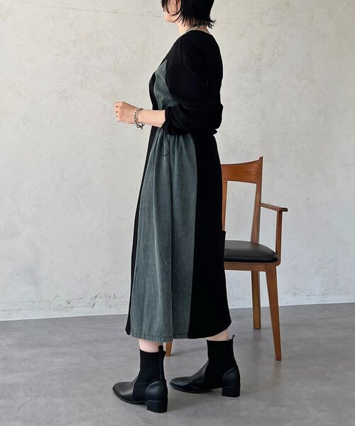 un dix cors（アンディコール）の「デニム切替ワンピース（ワンピース・レディース・ネイビー/グレー/ブラック・FREE）」の13枚目の写真