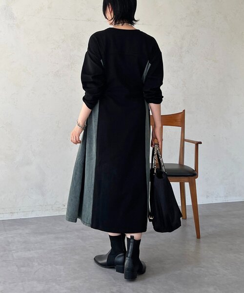 un dix cors（アンディコール）の「デニム切替ワンピース（ワンピース・レディース・ネイビー/グレー/ブラック・FREE）」の15枚目の写真