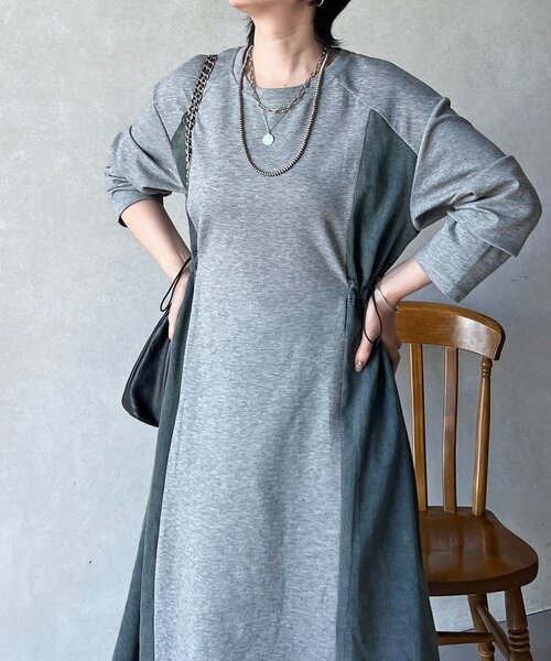 un dix cors（アンディコール）の「デニム切替ワンピース（ワンピース・レディース・ネイビー/グレー/ブラック・FREE）」の16枚目の写真