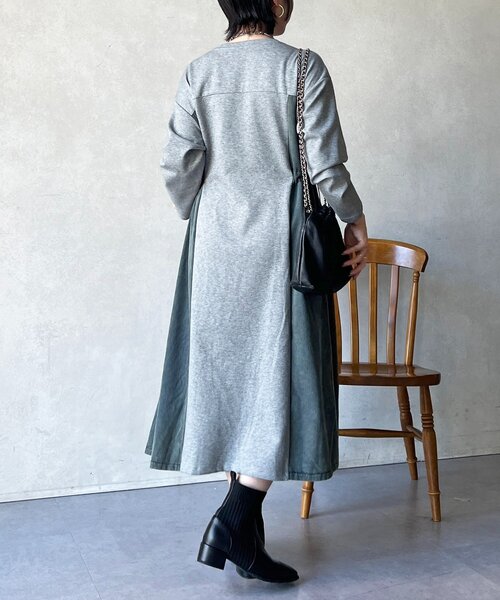 un dix cors（アンディコール）の「デニム切替ワンピース（ワンピース・レディース・ネイビー/グレー/ブラック・FREE）」の18枚目の写真