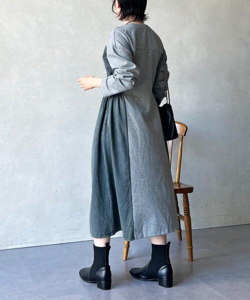 un dix cors（アンディコール）の「デニム切替ワンピース（ワンピース・レディース・ネイビー/グレー/ブラック・FREE）」の8枚目の写真