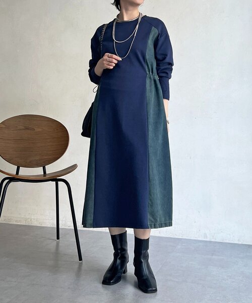 un dix cors（アンディコール）の「デニム切替ワンピース（ワンピース・レディース・ネイビー/グレー/ブラック・FREE）」の22枚目の写真