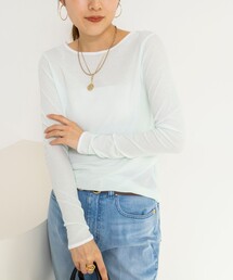 【オシャレ⭐人気⭐NOLLEYS】アイボリー　長袖カットソー NOLLEY'S（ノーリーズ）の「リブハイネックプルオーバーカットソー（T