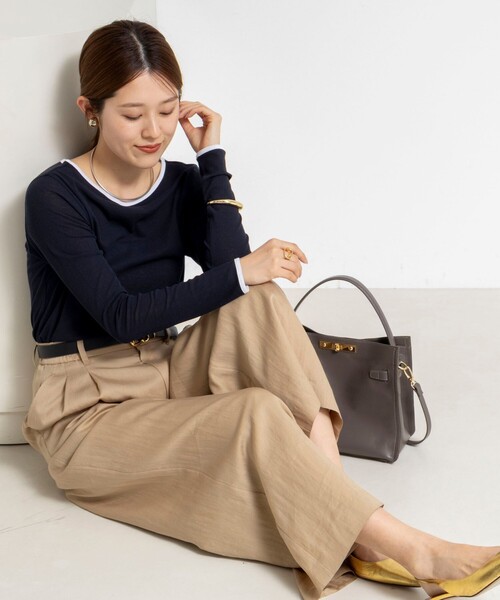 NOLLEY’S(ノーリーズ)の「ウォッシャブルシアー配色ロンT(Tシャツ/カットソー・レディース・サックスブルー/ホワイト/ネイビー・38)」の18枚目の写真