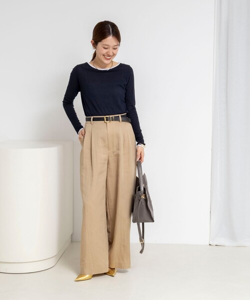 NOLLEY’S(ノーリーズ)の「ウォッシャブルシアー配色ロンT(Tシャツ/カットソー・レディース・サックスブルー/ホワイト/ネイビー・38)」の19枚目の写真