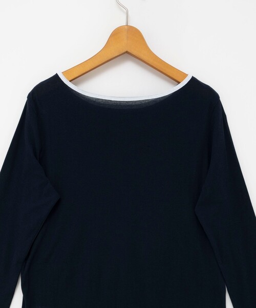 NOLLEY’S(ノーリーズ)の「ウォッシャブルシアー配色ロンT(Tシャツ/カットソー・レディース・サックスブルー/ホワイト/ネイビー・38)」の10枚目の写真