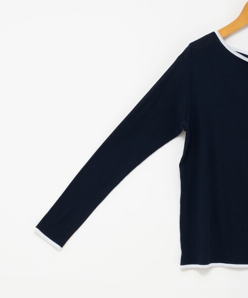 NOLLEY’S(ノーリーズ)の「ウォッシャブルシアー配色ロンT(Tシャツ/カットソー・レディース・サックスブルー/ホワイト/ネイビー・38)」の13枚目の写真