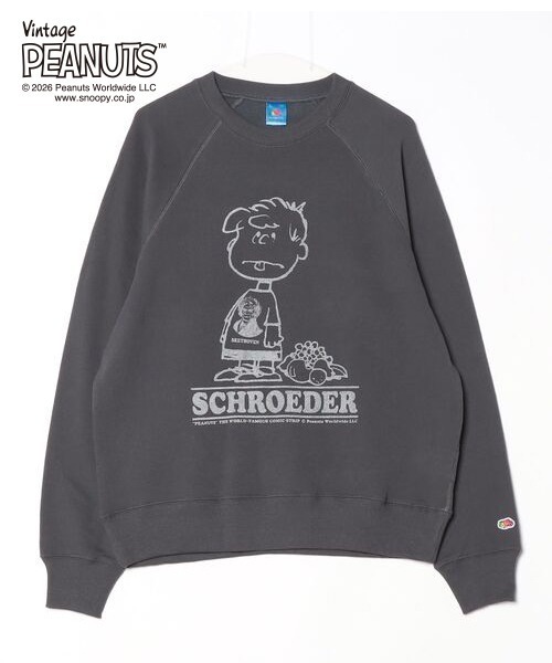 FRUIT OF THE LOOM(フルーツオブザルーム)の「【FRUIT OF THE LOOM/フルーツオブザルーム】<FRUIT OF THE LOOM x PEANUTS> 甘編み裏毛スウェット2(スウェット・メンズ・チャコールグレー・L/M)」の1枚目の写真