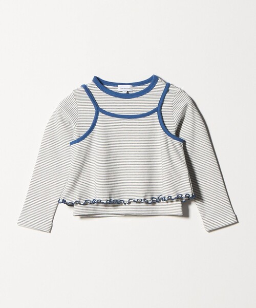 green label relaxing（グリーンレーベルリラクシング）の「ボーダーTシャツ＋キャミソール セット / キッズ 100cm-130cm（Tシャツ/カットソー・キッズ・イエロー/パープル/オフホワイト・120cm/100cm/110cm/130cm）」の4枚目の写真