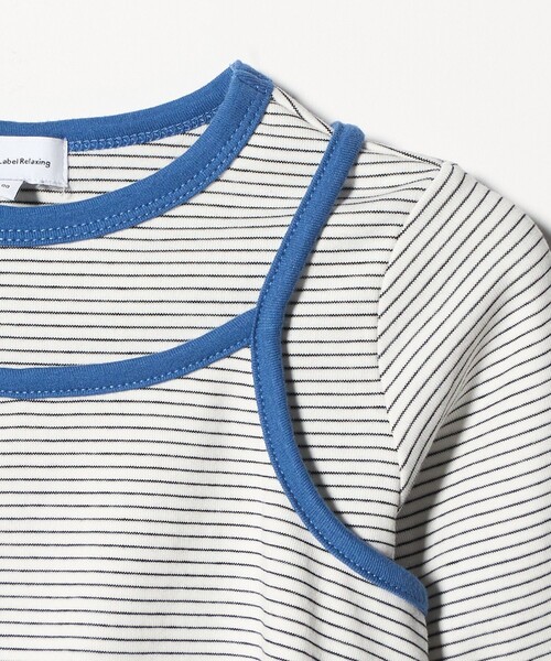 green label relaxing（グリーンレーベルリラクシング）の「ボーダーTシャツ＋キャミソール セット / キッズ 100cm-130cm（Tシャツ/カットソー・キッズ・イエロー/パープル/オフホワイト・120cm/100cm/110cm/130cm）」の7枚目の写真