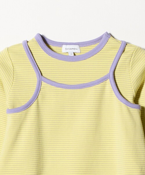 green label relaxing（グリーンレーベルリラクシング）の「ボーダーTシャツ＋キャミソール セット / キッズ 100cm-130cm（Tシャツ/カットソー・キッズ・イエロー/パープル/オフホワイト・120cm/100cm/110cm/130cm）」の18枚目の写真