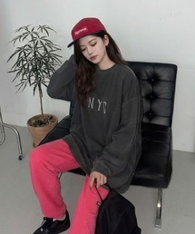 韓国ファッション MAVERICKプリント長袖Tシャツ