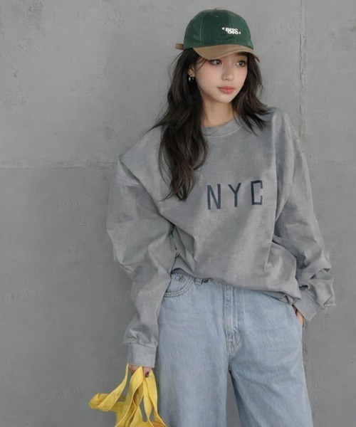 Dalfwin(ダールフィン)の「韓国ファッション MAVERICKプリント長袖Tシャツ(Tシャツ/カットソー・レディース・グリーン/ライトグレー/イエロー/チャコールグレー・FREE)」の11枚目の写真