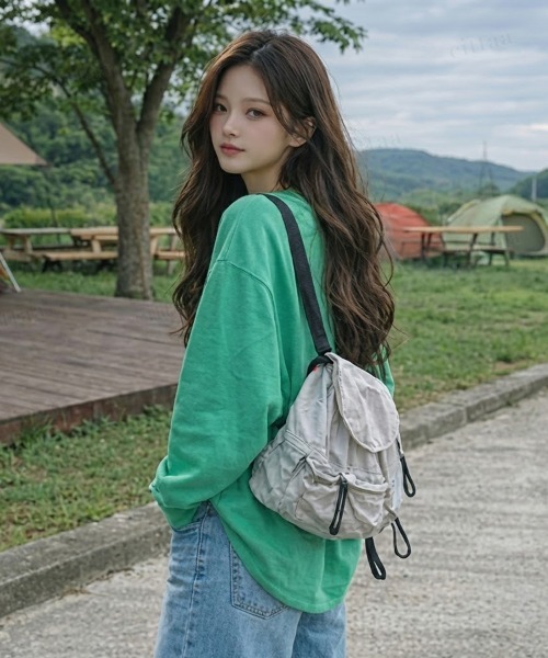 Dalfwin(ダールフィン)の「韓国ファッション MAVERICKプリント長袖Tシャツ(Tシャツ/カットソー・レディース・グリーン/ライトグレー/イエロー/チャコールグレー・FREE)」の16枚目の写真