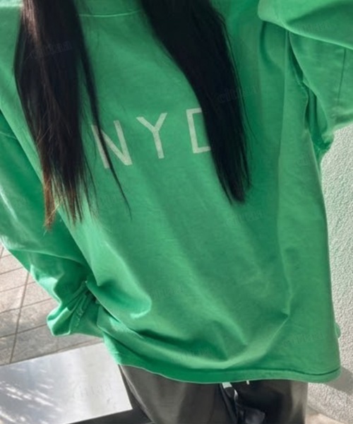 Dalfwin(ダールフィン)の「韓国ファッション MAVERICKプリント長袖Tシャツ(Tシャツ/カットソー・レディース・グリーン/ライトグレー/イエロー/チャコールグレー・FREE)」の22枚目の写真