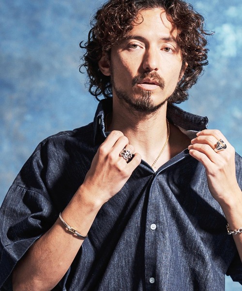Jih Nunc（ジーヌンク）の「mhs2528-7ozデニム袖ロールアップシャツ(JIH-R1170)（シャツ/ブラウス・メンズ・インディゴブルー/ブルーグリーン/ブルー・S/M/L）」の10枚目の写真