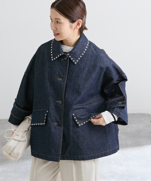 IENA（イエナ）の「《追加》MACKINTOSH/マッキントッシュ HUMBIE DNM JK STUD MB L261ND1003BALTS（デニムジャケット・レディース・ネイビー・38）」の4枚目の写真