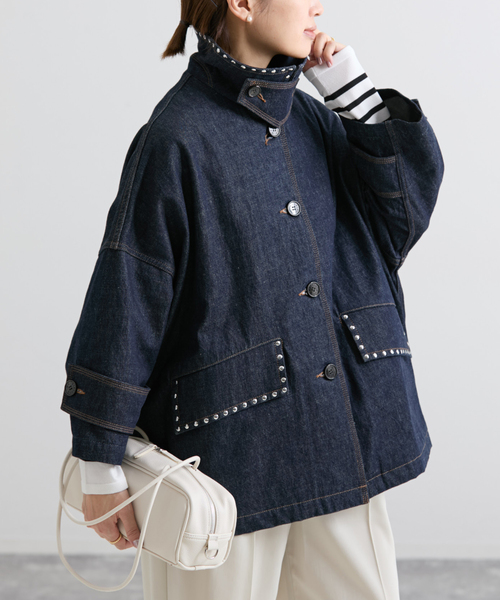 IENA（イエナ）の「《追加》MACKINTOSH/マッキントッシュ HUMBIE DNM JK STUD MB L261ND1003BALTS（デニムジャケット・レディース・ネイビー・38）」の8枚目の写真