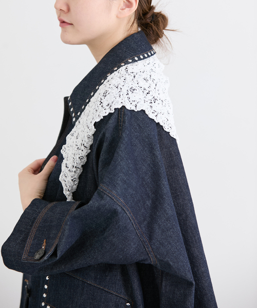 IENA（イエナ）の「《追加》MACKINTOSH/マッキントッシュ HUMBIE DNM JK STUD MB L261ND1003BALTS（デニムジャケット・レディース・ネイビー・38）」の20枚目の写真