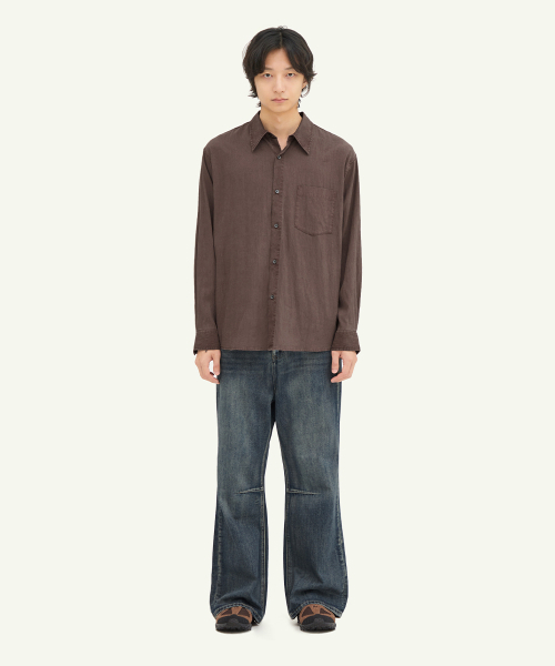 INTEMPOMOOD(インテンポムード)の「ダウンピグメントウォッシングシャツ_ワイン(シャツ/ブラウス・メンズ・ワイン・MEDIUM/LARGE/X-LARGE)」の4枚目の写真