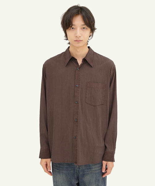 INTEMPOMOOD(インテンポムード)の「ダウンピグメントウォッシングシャツ_ワイン(シャツ/ブラウス・メンズ・ワイン・MEDIUM/LARGE/X-LARGE)」の5枚目の写真