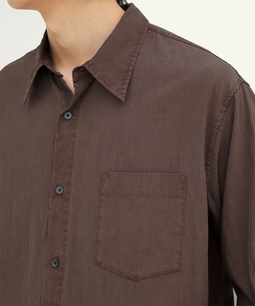 INTEMPOMOOD(インテンポムード)の「ダウンピグメントウォッシングシャツ_ワイン(シャツ/ブラウス・メンズ・ワイン・MEDIUM/LARGE/X-LARGE)」の6枚目の写真