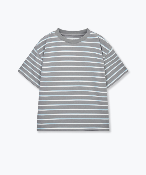MUSINSA STANDARD KIDS（ムシンサスタンダードキッズ）の「マルチストライプクルーネックTシャツ3 [グレー]（Tシャツ/カットソー・レディース・その他・110/120/130/140/150/160）」の3枚目の写真