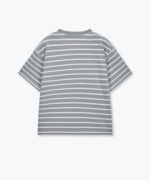 MUSINSA STANDARD KIDS（ムシンサスタンダードキッズ）の「マルチストライプクルーネックTシャツ3 [グレー]（Tシャツ/カットソー・レディース・その他・110/120/130/140/150/160）」の4枚目の写真