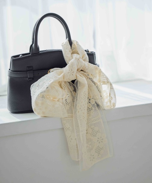 studio CLIP（スタディオクリップ）の「レースマルチスカーフ（ストール/ショール・レディース・ブラック/ナチュラル・FREE）」の4枚目の写真