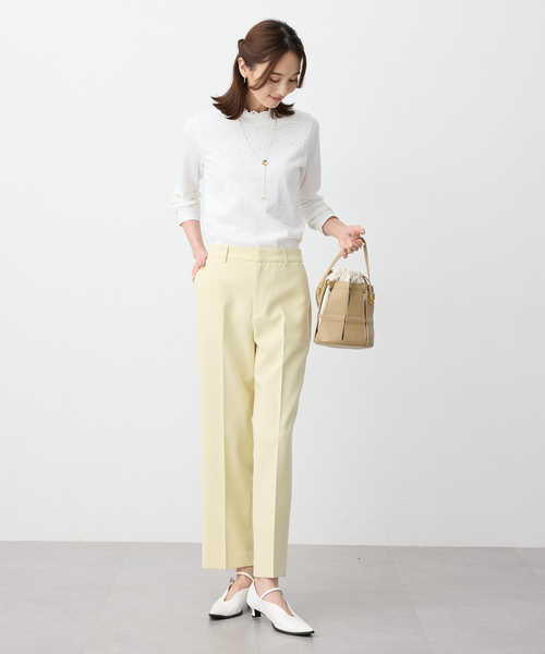 A/C DESIGN BY ALPHA CUBIC(エーシーデザインバイアルファキュービック)の「フロントレースハイネックカットソー(Tシャツ/カットソー・レディース・ライトグレー/オフホワイト・M/L)」の8枚目の写真