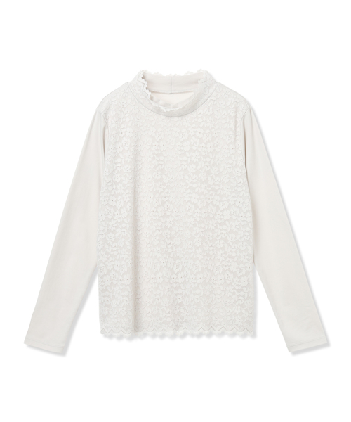 A/C DESIGN BY ALPHA CUBIC(エーシーデザインバイアルファキュービック)の「フロントレースハイネックカットソー(Tシャツ/カットソー・レディース・ライトグレー/オフホワイト・M/L)」の16枚目の写真