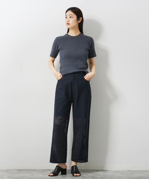 Spick & Span(スピックアンドスパン)の「《追加》ランダムリブ クルー3(ニット/セーター・レディース・チャコールグレー/ホワイト・FREE)」の4枚目の写真