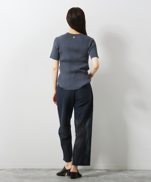 Spick & Span(スピックアンドスパン)の「《追加》ランダムリブ クルー3(ニット/セーター・レディース・チャコールグレー/ホワイト・FREE)」の5枚目の写真