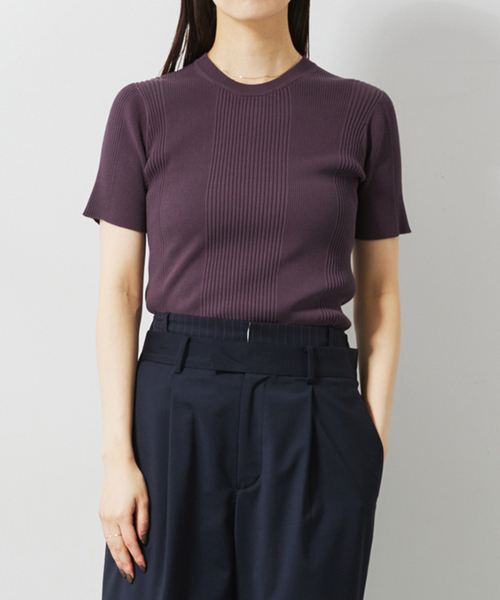Spick & Span(スピックアンドスパン)の「《追加》ランダムリブ クルー3(ニット/セーター・レディース・チャコールグレー/ホワイト・FREE)」の11枚目の写真