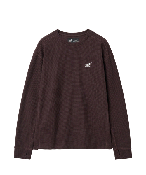 PHYPS MOTORCYCLE(フィップスモーターサイクル)の「H-Tech Waffle Long Sleeve Burgundy(Tシャツ/カットソー・レディース・その他・MEDIUM/LARGE/X-LARGE/SMALL)」の2枚目の写真