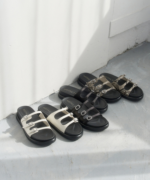 LE TALON（ルタロン）の「トリプルベルトスライダーサンダル（サンダル・レディース・ナチュラル/ブラック×ブラック/アイボリー・X-LARGE/LARGE/MEDIUM/SMALL/X-SMALL）」の5枚目の写真