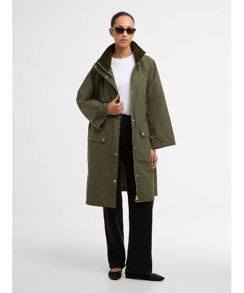 Barbour(バブアー)の「Rowtonシャワープルーフジャケット(レディース)(ブルゾン・レディース・ブラック/グリーン・8/10)」の1枚目の写真