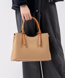 MURA（ムラ）の「PU(合成皮革) 2Way バイカラー トートバッグ（トートバッグ）」