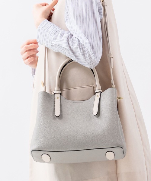 MURA(ムラ)の「Ternea(テルネア) PU(合成皮革) 2Way バイカラー トートバッグ(トートバッグ・レディース・ブラック系その他/グレー/ブラック/ブラウン/ホワイト/ベージュ・FREE)」の1枚目の写真