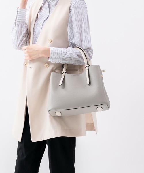 MURA(ムラ)の「Ternea(テルネア) PU(合成皮革) 2Way バイカラー トートバッグ(トートバッグ・レディース・ブラック系その他/グレー/ブラック/ブラウン/ホワイト/ベージュ・FREE)」の20枚目の写真