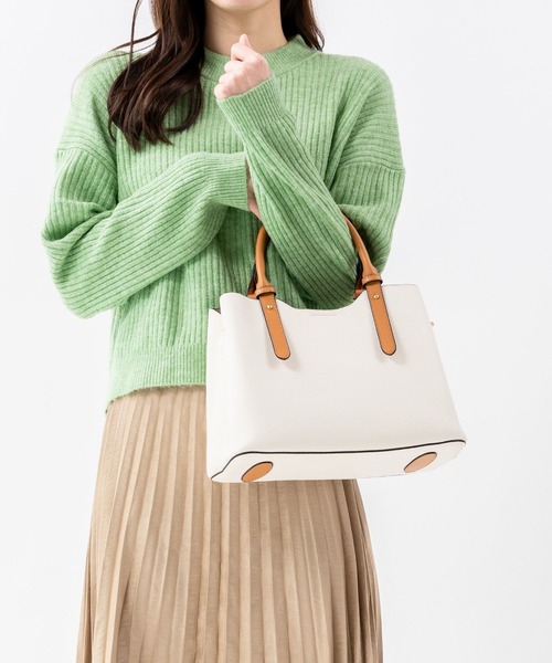 MURA(ムラ)の「Ternea(テルネア) PU(合成皮革) 2Way バイカラー トートバッグ(トートバッグ・レディース・ブラック系その他/グレー/ブラック/ブラウン/ホワイト/ベージュ・FREE)」の7枚目の写真