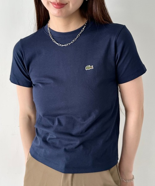 LACOSTE（ラコステ）の「LACOSTE(ラコステ)/ボーイズ クルーネック 半袖T ワンポイント ワニロゴパッチ/LCB CORE TEE（Tシャツ/カットソー・レディース・ホワイト/グリーン/ネイビー/ブラック/ライトブルー・S/M/L/XL）」の5枚目の写真