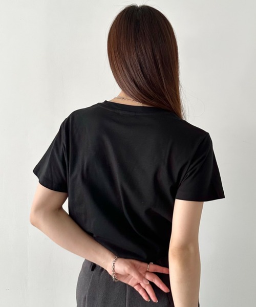 LACOSTE（ラコステ）の「LACOSTE(ラコステ)/ボーイズ クルーネック 半袖T ワンポイント ワニロゴパッチ/LCB CORE TEE（Tシャツ/カットソー・レディース・ホワイト/グリーン/ネイビー/ブラック/ライトブルー・S/M/L/XL）」の15枚目の写真