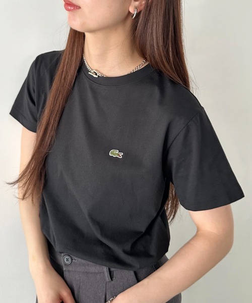 LACOSTE（ラコステ）の「LACOSTE(ラコステ)/ボーイズ クルーネック 半袖T ワンポイント ワニロゴパッチ/LCB CORE TEE（Tシャツ/カットソー・レディース・ホワイト/グリーン/ネイビー/ブラック/ライトブルー・S/M/L/XL）」の14枚目の写真