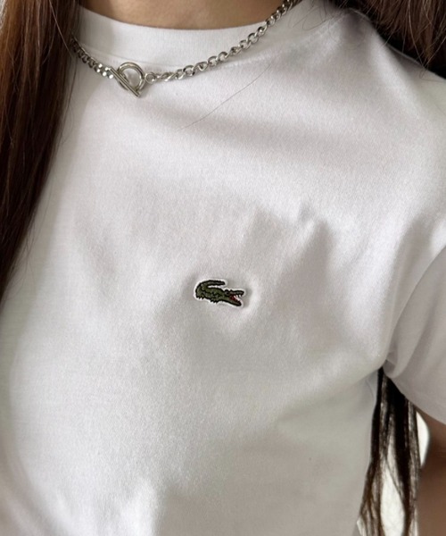 LACOSTE（ラコステ）の「LACOSTE(ラコステ)/ボーイズ クルーネック 半袖T ワンポイント ワニロゴパッチ/LCB CORE TEE（Tシャツ/カットソー・レディース・ホワイト/グリーン/ネイビー/ブラック/ライトブルー・S/M/L/XL）」の6枚目の写真
