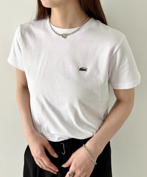 LACOSTE（ラコステ）の「LACOSTE(ラコステ)/ボーイズ クルーネック 半袖T ワンポイント ワニロゴパッチ/LCB CORE TEE（Tシャツ/カットソー・レディース・ホワイト/グリーン/ネイビー/ブラック/ライトブルー・S/M/L/XL）」の7枚目の写真