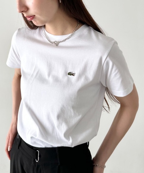 LACOSTE（ラコステ）の「LACOSTE(ラコステ)/ボーイズ クルーネック 半袖T ワンポイント ワニロゴパッチ/LCB CORE TEE（Tシャツ/カットソー・レディース・ホワイト/グリーン/ネイビー/ブラック/ライトブルー・S/M/L/XL）」の9枚目の写真
