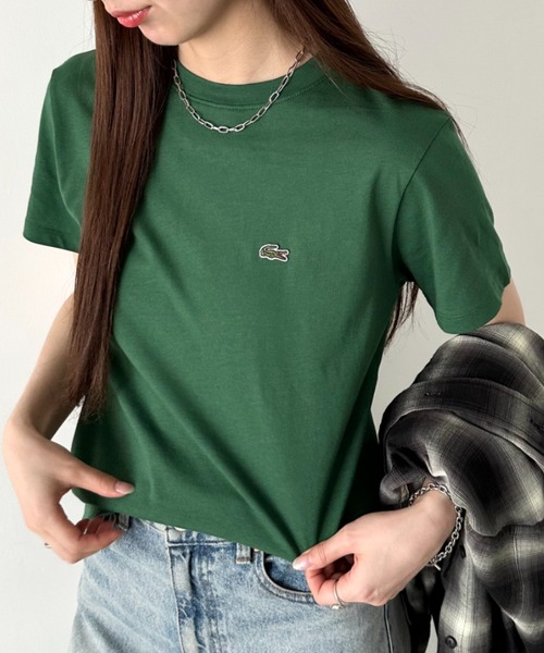 LACOSTE（ラコステ）の「LACOSTE(ラコステ)/ボーイズ クルーネック 半袖T ワンポイント ワニロゴパッチ/LCB CORE TEE（Tシャツ/カットソー・レディース・ホワイト/グリーン/ネイビー/ブラック/ライトブルー・S/M/L/XL）」の18枚目の写真