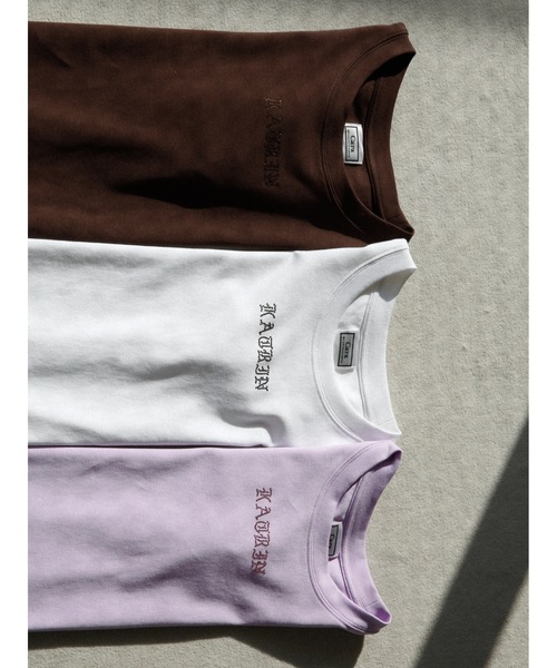 Katrin TOKYO(カトリーントーキョー)の「glint logo tee(Tシャツ/カットソー・レディース・ブラウン/ホワイト/パープル・unisex XL/XS)」の15枚目の写真